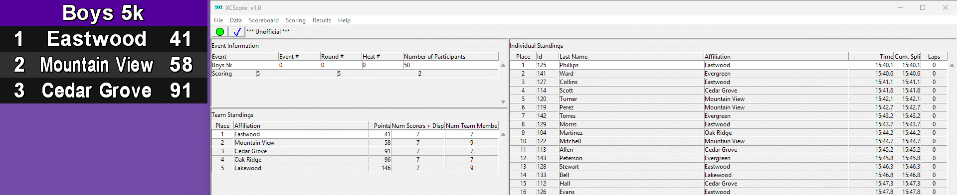 XCScore Screenshot